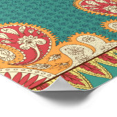 Boho Paisley Großes Kunstposter Poster (Ecke)