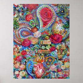 Boho Paisley Liebe einander Poster