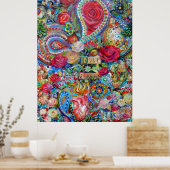 Boho Paisley Liebe einander Poster (Küche)