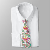 Boho Paisley Mehrfarbiges Mädchen-Muster Monogramm Krawatte (Gebunden)