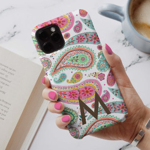 Boho Paisley Multicolor mädchenhaft monogramm Case-Mate iPhone Hülle