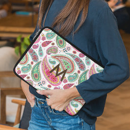 Boho Paisley Multicolor mädchenhaft monogramm Laptopschutzhülle