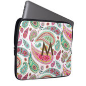 Boho Paisley Multicolor mädchenhaft monogramm Laptopschutzhülle (Vorne Rechts)