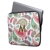 Boho Paisley Multicolor mädchenhaft monogramm Laptopschutzhülle (Vorderseite Links)