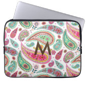Boho Paisley Multicolor mädchenhaft monogramm Laptopschutzhülle (Vorderseite)