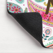 Boho Paisley Multicolor mädchenhaft monogramm Mousepad (Ecke)