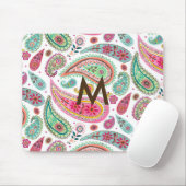 Boho Paisley Multicolor mädchenhaft monogramm Mousepad (Mit Mouse)