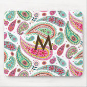 Boho Paisley Multicolor mädchenhaft monogramm Mousepad (Vorne)