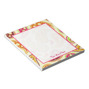Boho Paisley personalisierter Notizblock