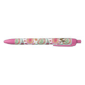 Boho Paisley Pink mährenhaft Muster Monogramm Kugelschreiber (Unterseite)