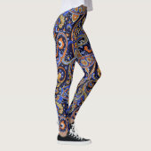 Boho Paisley Print Violet und Black Leggings (Rechts)