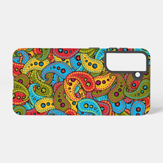 Boho Paisley Samsung Galaxy Hülle (Rückseite (Horizontal))