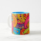 Boho Paisley Zweifarbige Tasse (Vorderseite Links)