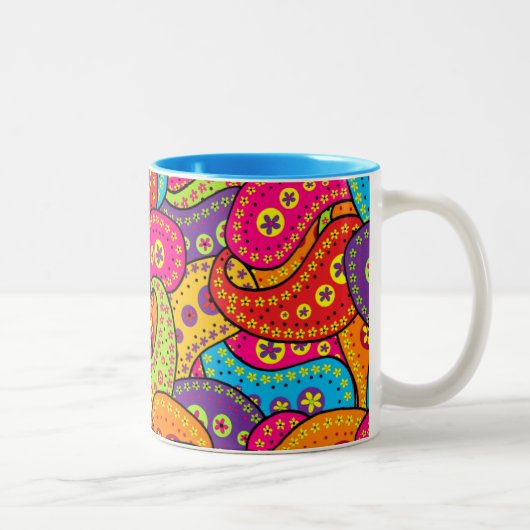 Boho Paisley Zweifarbige Tasse (Rechts)