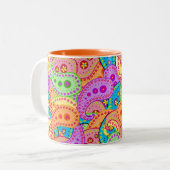Boho Paisley Zweifarbige Tasse (Vorderseite Links)