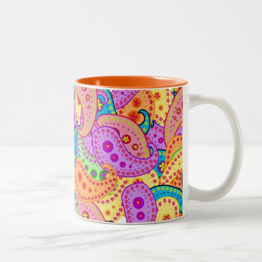 Boho Paisley Zweifarbige Tasse (Rechts)