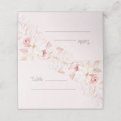 Boho Pale Pink Floral Wedding Platzkarte (Außenseite Aufgefaltet)
