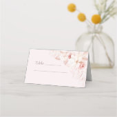 Boho Pale Pink Floral Wedding Platzkarte (Rückseite)