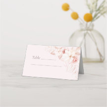 Boho Pale Pink Floral Wedding Platzkarte