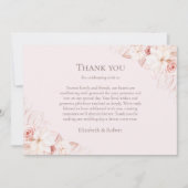 Boho Pale Pink Roses Wedding Dankeskarte (Vorderseite)