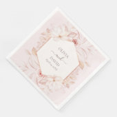 Boho Pale Pink Roses Wedding Napkins Serviette (Ecke)