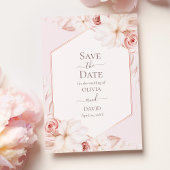 Boho Pale Roses Save the Date Karte