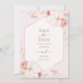 Boho Pale Roses Save the Date Karte (Vorderseite)