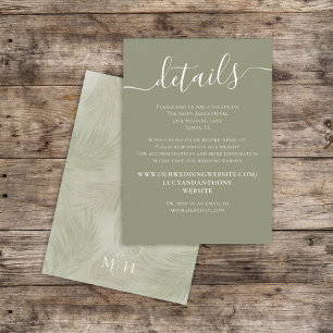 Boho Palm Blätter Botanischer Foliage QR Code Deta Begleitkarte