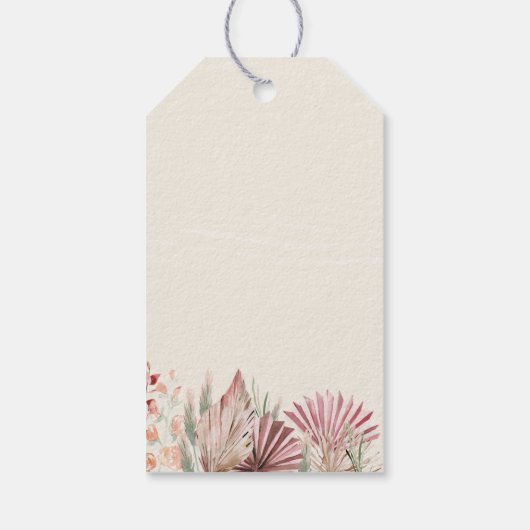 Boho Palm Dried Fan Blätter Display Dusche Geschenkanhänger (Rückseite)