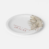 Boho Palm Foliage Terracotta Rust Modern Arch Pappteller (Schrägansicht)