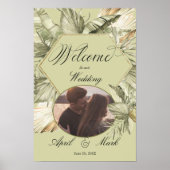 Boho Palm Greenerity Wedding Welcome Poster (Vorne)