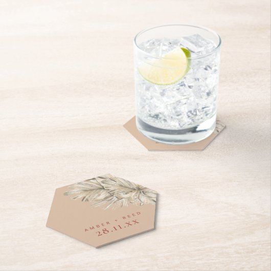 Boho Palm Hexagon Untersetzer Rodelbahn mit Aussic (Vor Ort)