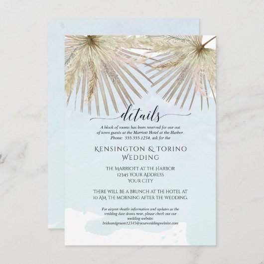 Boho Palm Jungle Foliage Einladung (Vorne/Hinten)