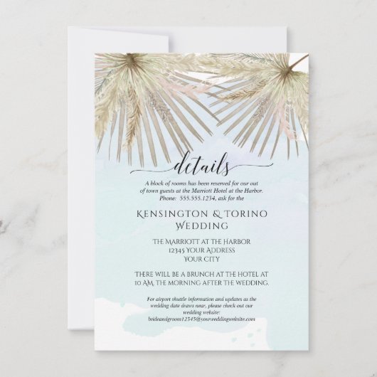 Boho Palm Jungle Foliage Einladung (Vorderseite)