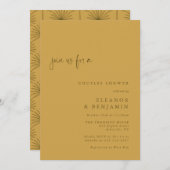 Boho Palm Leaf Botanische Gelbe Paare Dusche Einladung (Vorne/Hinten)