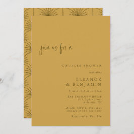 Boho Palm Leaf Botanische Gelbe Paare Dusche Einladung