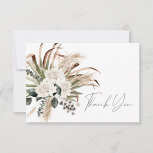 Boho Palm Leaf Eukalyptus & Beige Floral Dankeskarte