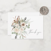 Boho Palm Leaf Eukalyptus & Beige Floral Mitteilungskarte (Vorderseite/Rückseite Beispiel)