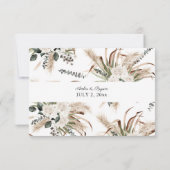 Boho Palm Leaf Eukalyptus & Beige Floral ni RSVP Karte (Rückseite)