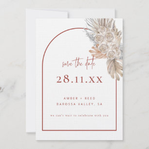 Boho Palm Leaf Floral Terrakotta auf dem Monte San Save The Date