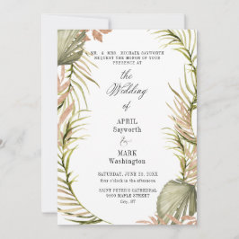 Boho Palm Leaf Greenerity Wedding Einladung