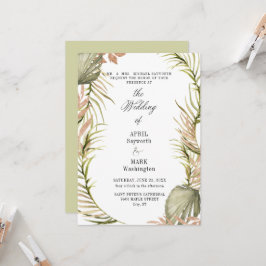 Boho Palm Leaf Greenerity Wedding Einladung