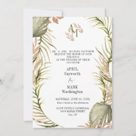 Boho Palm Leaf Greenerity Wedding Einladung