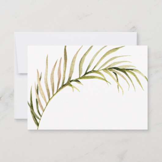 Boho Palm Leaf Greenery UAWG horizontal RSVP Karte (Rückseite)