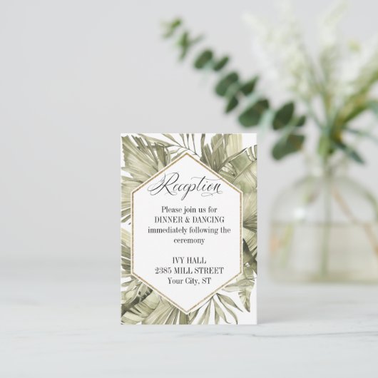 Boho Palm Leaf Wedding Frame Begleitkarte (Stehend Vorderseite)