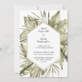 Boho Palm Leaf Wedding Frame Einladung