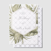 Boho Palm Leaf Wedding Frame Pergament Einladungen (Versetzt (Einladung))
