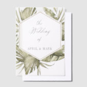 Boho Palm Leaf Wedding Frame Pergament Einladungen (Versetzt)