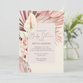 Boho Palm-neutrale Foliage-Babydusche Einladung (Stehend Vorderseite)
