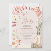 Boho Palm Oh Baby Trockenfolie Rustikale Babydusch Einladung (Vorderseite)